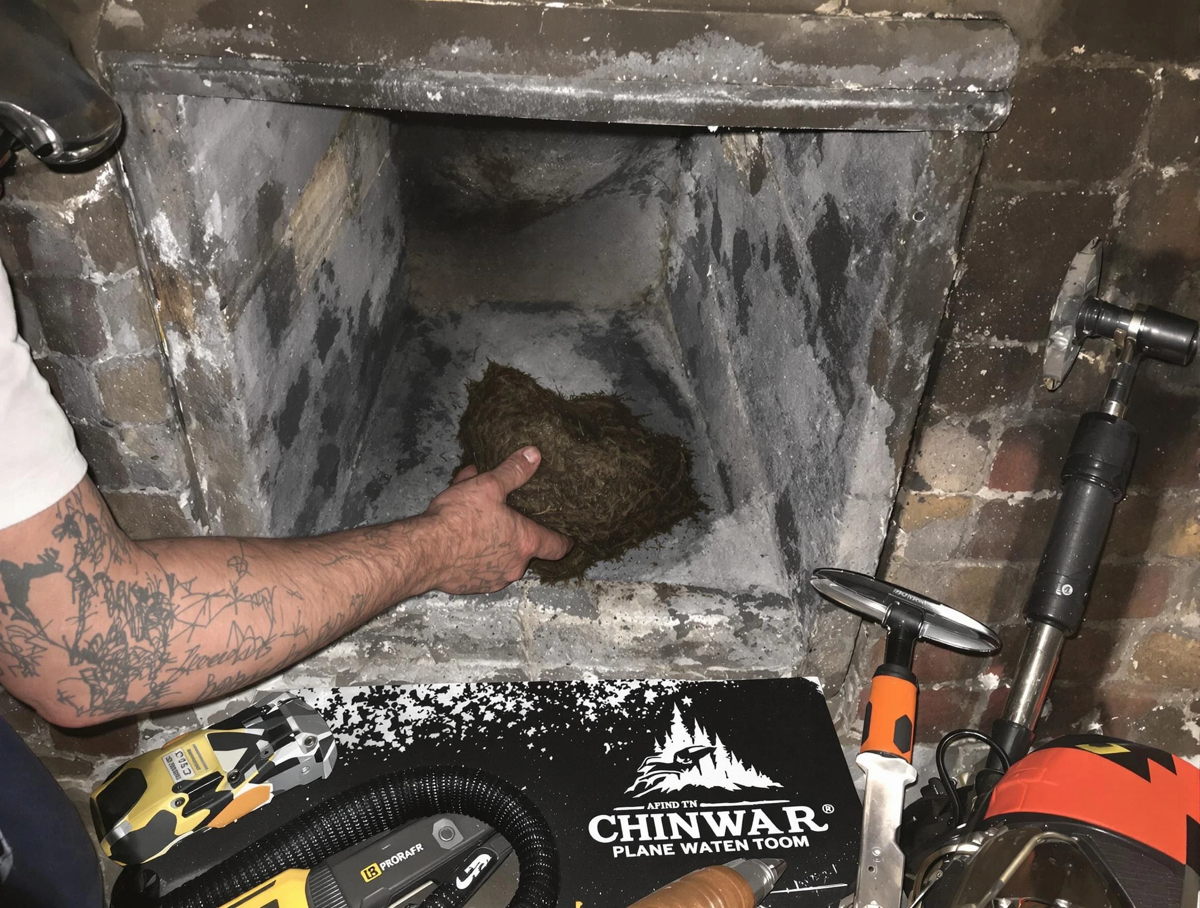 Sun City Chimney Sweep safely removing debris and screening chimney in Sun City, AZ