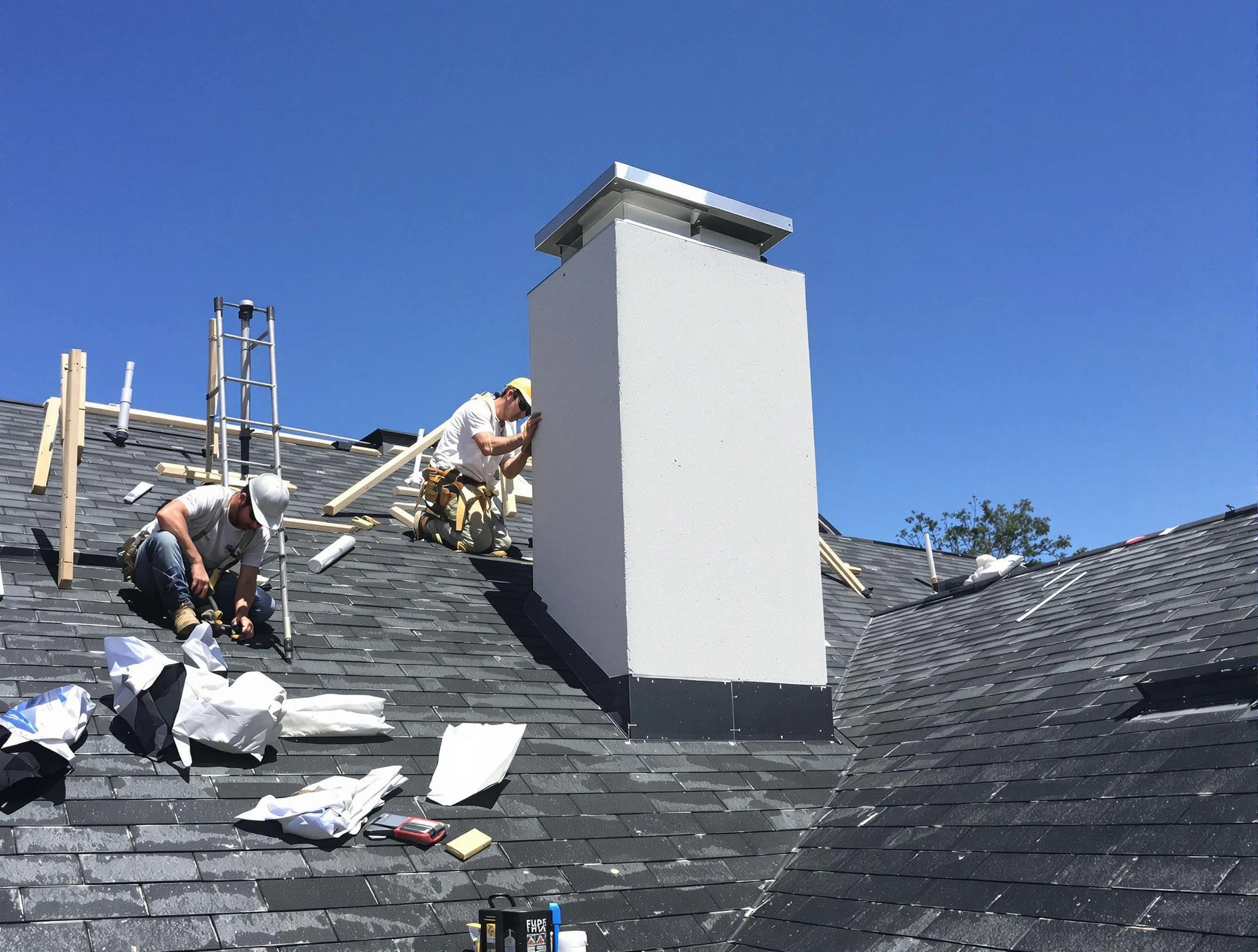 Sun City Chimney Sweep crew installing a new chimney in Sun City, AZ