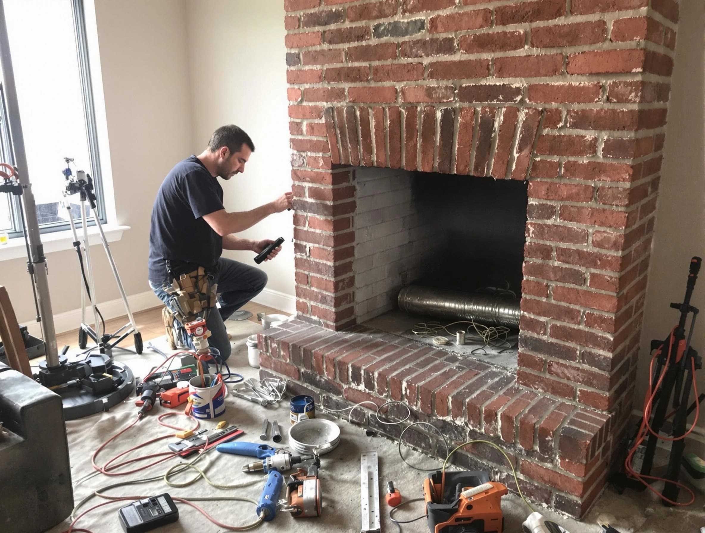 Sun City Chimney Sweep specialist finalizing chimney liner service in Sun City, AZ