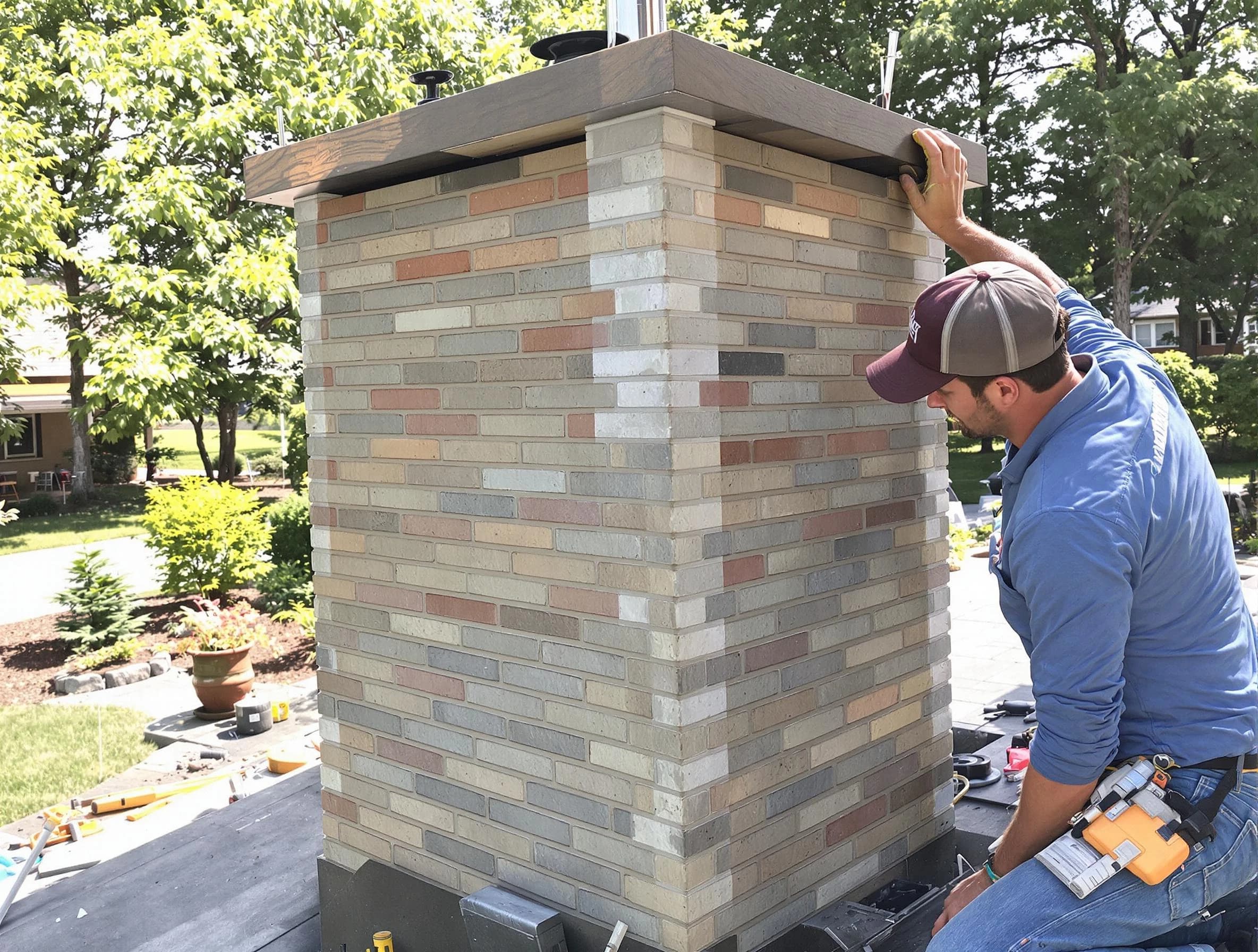 Sun City Chimney Sweep completing a modern chimney remodel in Sun City, AZ