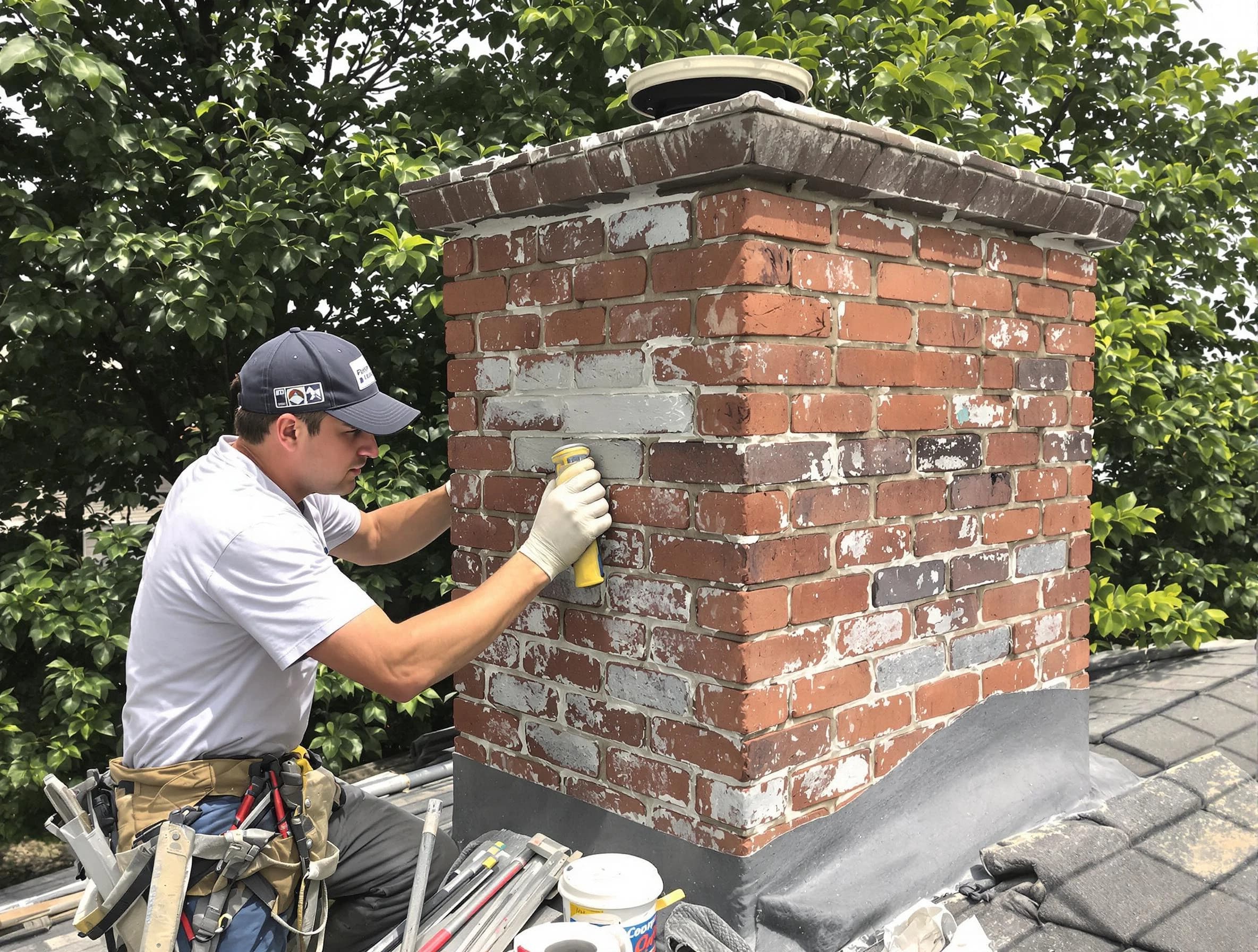 Sun City Chimney Sweep restoring an aging chimney in Sun City, AZ