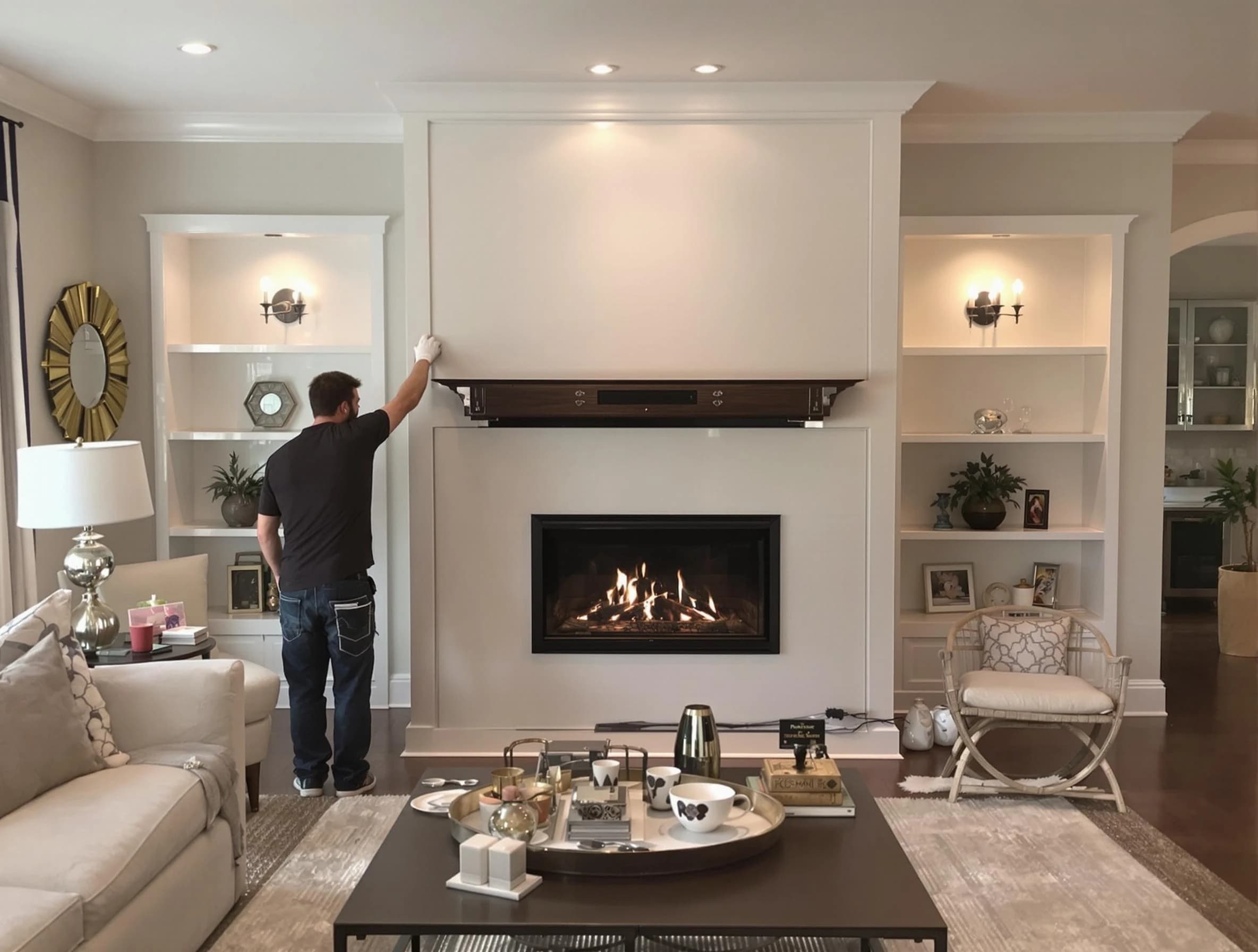 Sun City Chimney Sweep installing a new fireplace in Sun City, AZ