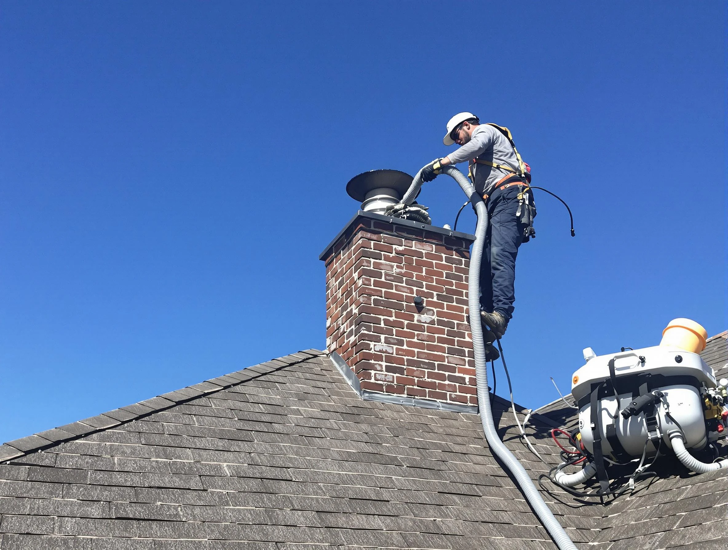 Dedicated Sun City Chimney Sweep team member cleaning a chimney in Sun City, AZ