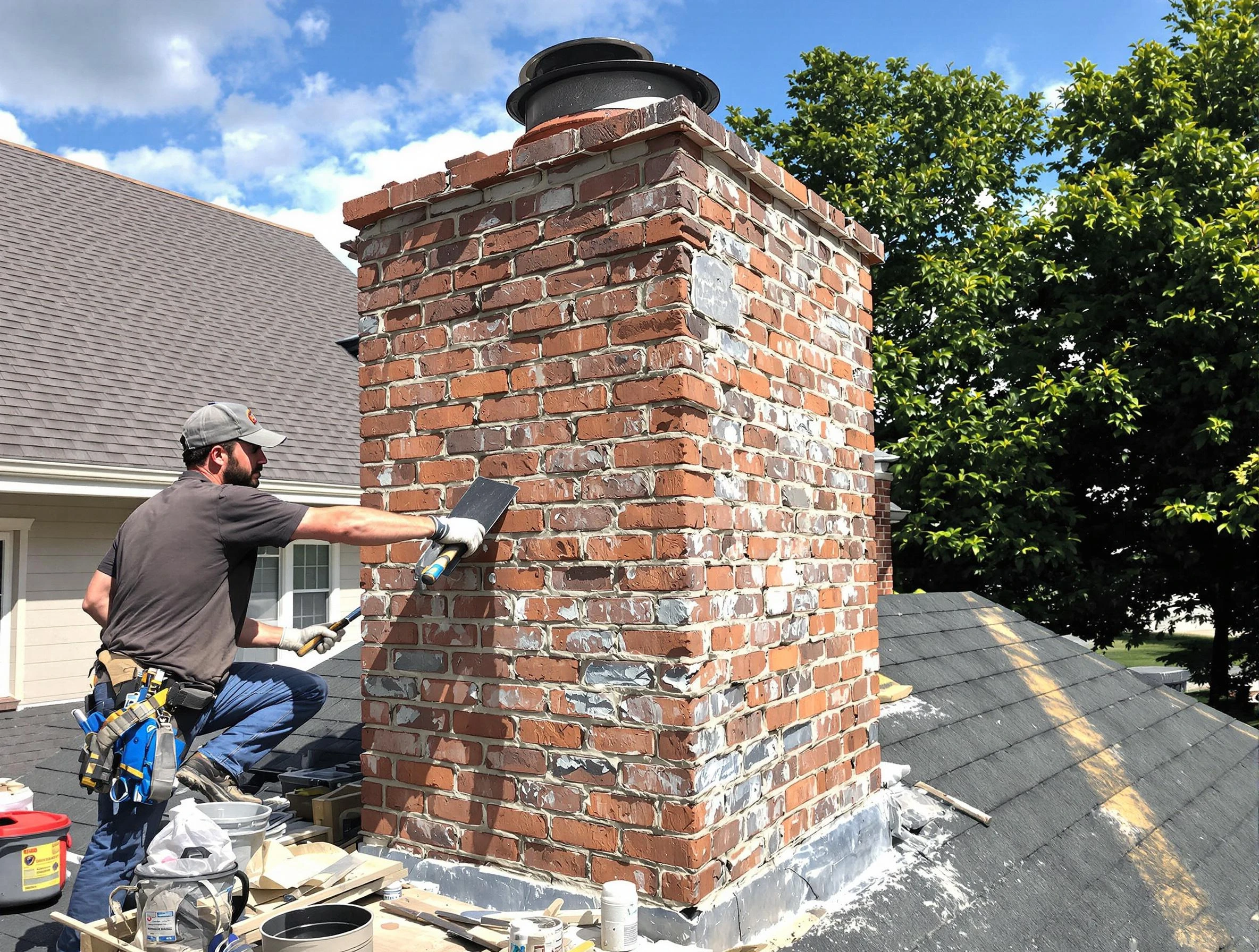 Completed chimney rebuild by Sun City Chimney Sweep in Sun City, AZ