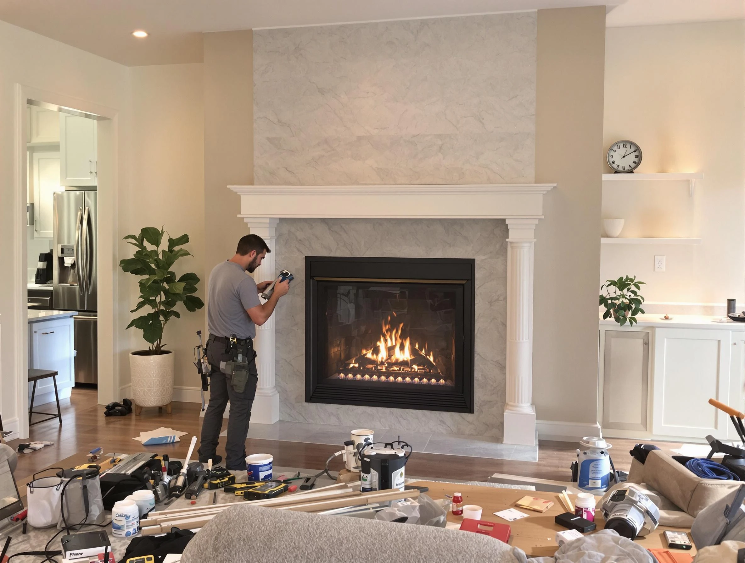 Newly installed fireplace by Sun City Chimney Sweep in Sun City, AZ