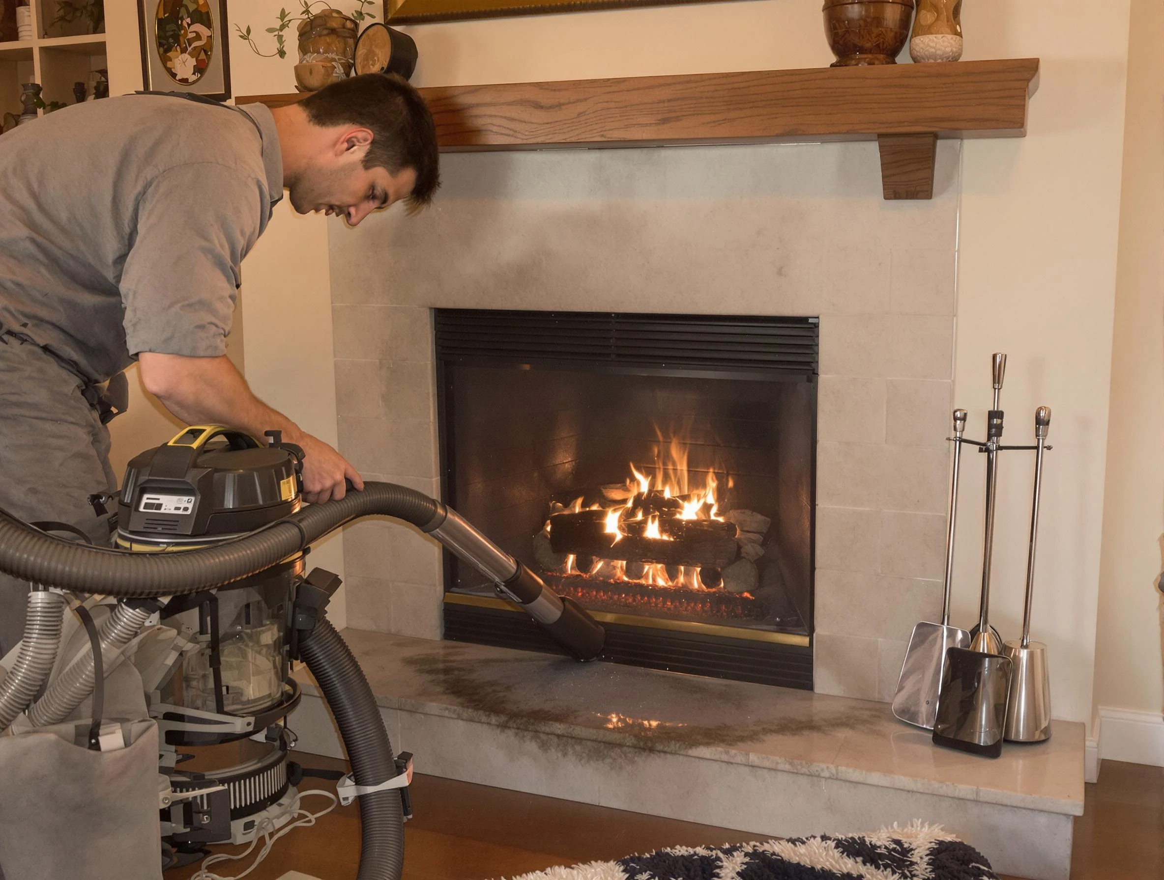 Routine fireplace upkeep by Sun City Chimney Sweep in Sun City, AZ