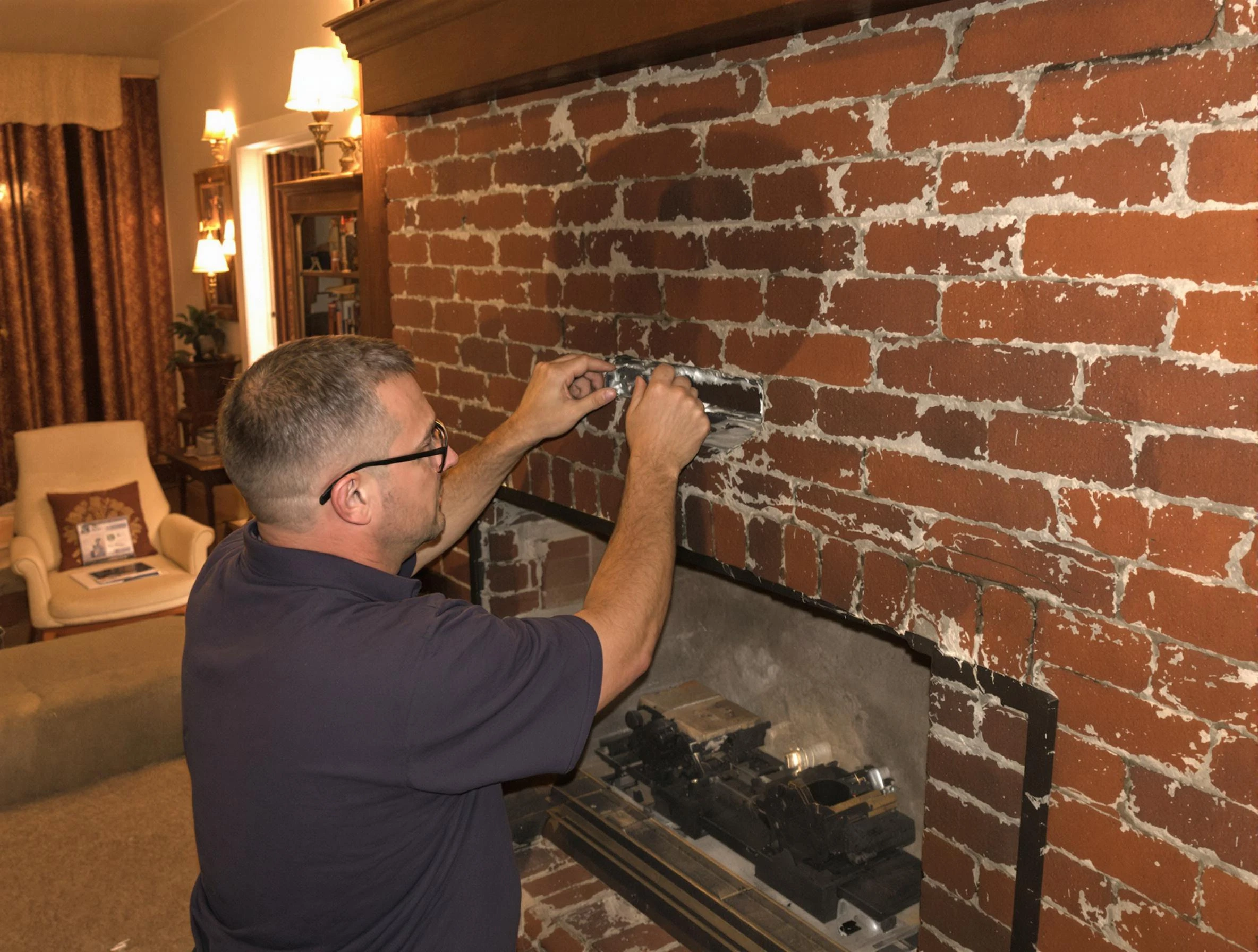 Sun City Chimney Sweep expert fixing a fireplace in Sun City, AZ