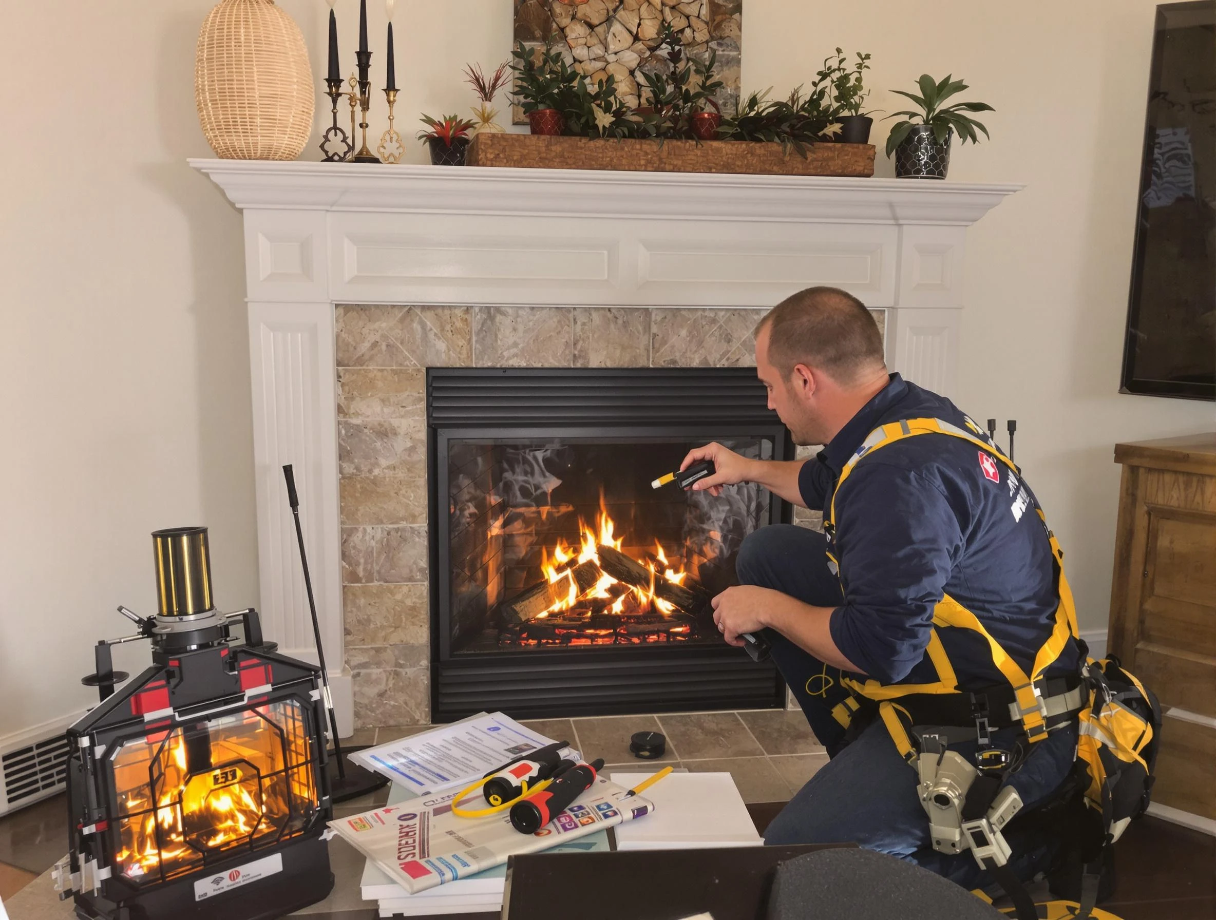 Safety-focused fireplace inspection by Sun City Chimney Sweep in Sun City, AZ